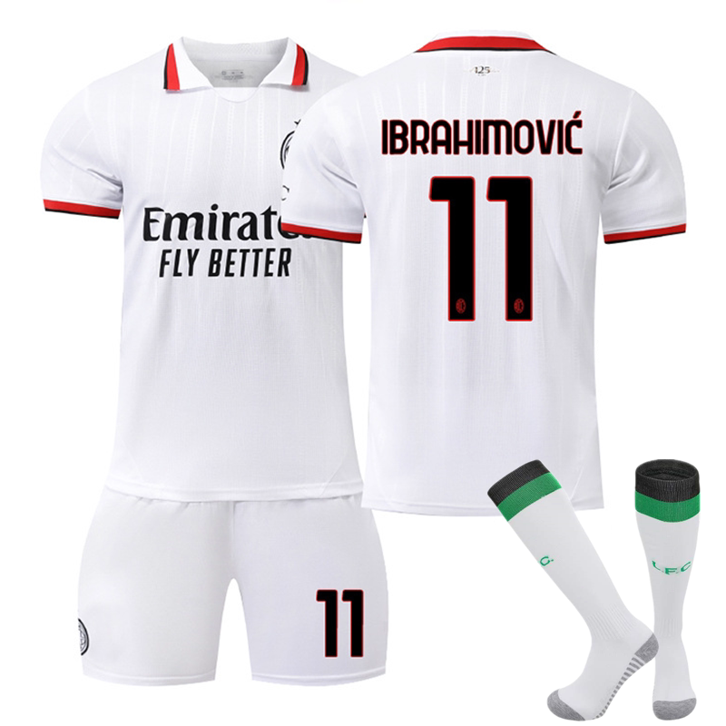 2425m Lan Ac Away White Jersey 7 Morata 9 Giroud 10 Leon 11 Ibrahimovic Adult and Children's Football Uniform 2425m Lan Ac Away White Jersey 7 Morata 9 Giroud 10 Leon 11 Ibrahimovic Adult and Children's Football Uniform