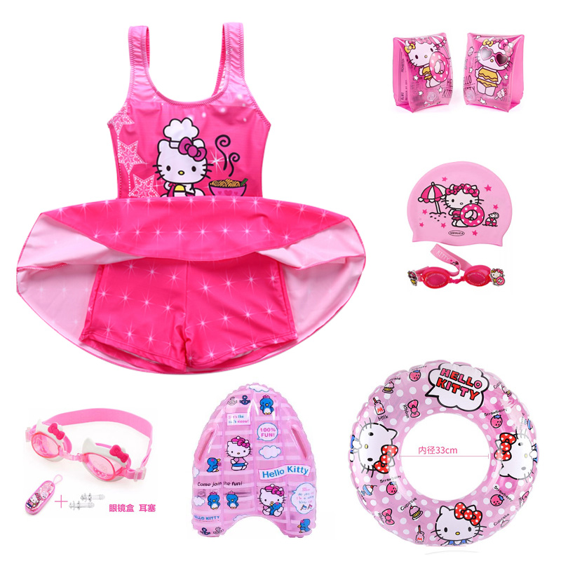 Children's swimsuit girls girls sunscreen middle-aged children's swimsuit hot spring girl one-piece two-piece girl princess dress