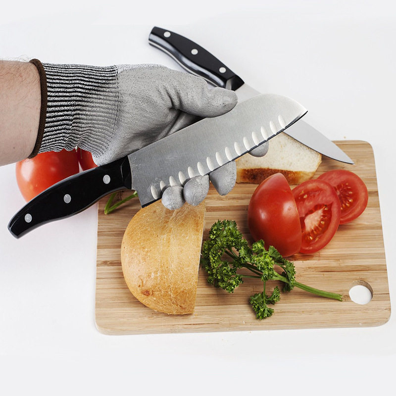 Anti-cutting gloves PU dip rubber gloves anti-stab garden gloves anti-puncture abrasion-proof Laurau 5 level anti-cut gloves