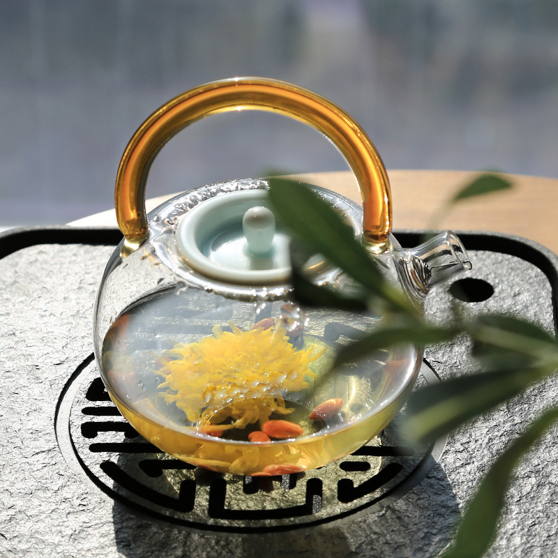 Yipin thousand hall high borosilicate glass boiling kettle girder white tea tea more heat - resistant glass tea kettle