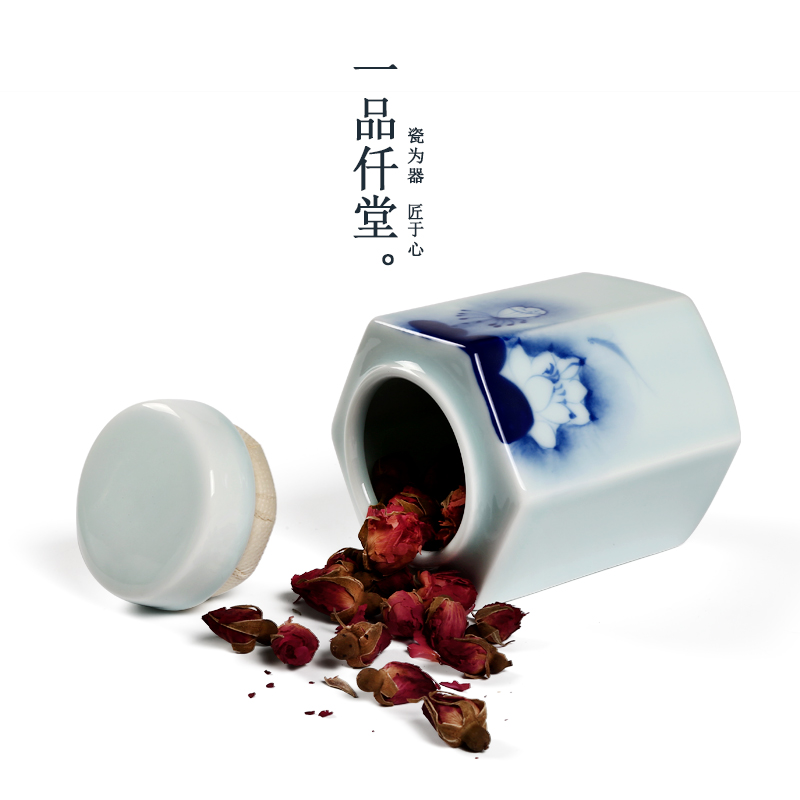 Yipin # $hand - made POTS travel portable small tea caddy fixings celadon warehouse inventory storage tanks kung fu tea accessories