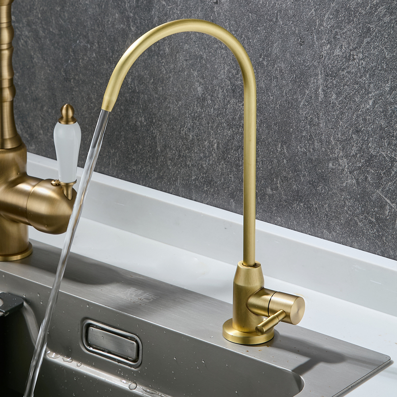 Retro Kitchen Water Purifier Direct Drinking Faucet 2-Point 304 Stainless Steel Household Water Purifier Single Outlet Antique Bronze Color Retro Kitchen Water Purifier Direct Drinking Faucet 2-Point 304 Stainless Steel Household Water Purifier Single Outlet Antique Bronze Color