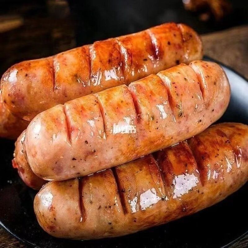猪肉烤肠纯肉肠烧烤香肠原味火山石黑胡椒味台湾道地肠包邮批发