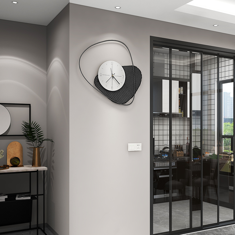 Simple Wall Clock Living Room Modern Household Watch Fashion Atmosphere Watch Decoration Mute Clock Quarter Bell Clock Free Punch