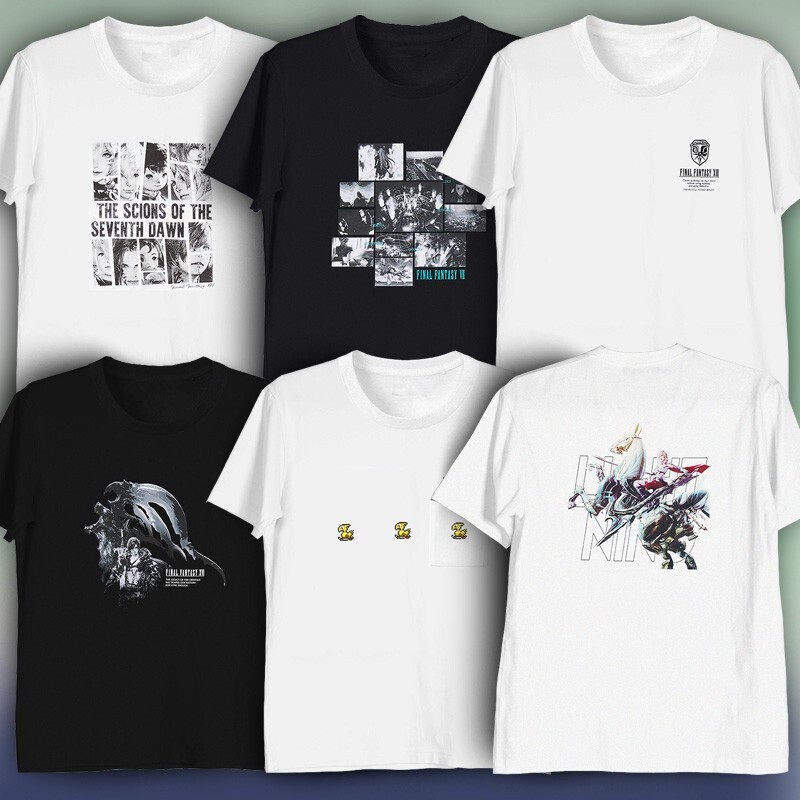 Final Fantasy Co-Branded T-Shirt 35Th Anniversary Summer Printed Short-Sleeved Men's and Women's Clothing Summer 449087 Final Fantas