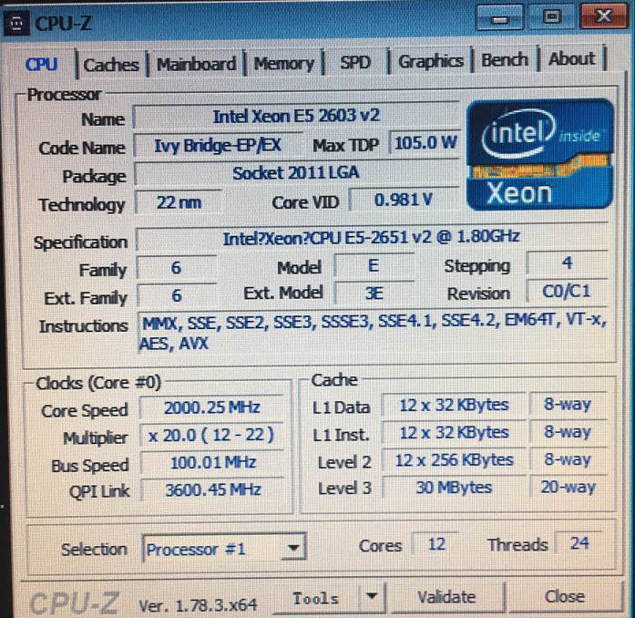 Процессор Intel Xeon E5 2651V2 1.8GHz — официальный версия Twelve Curse — сверхмощный