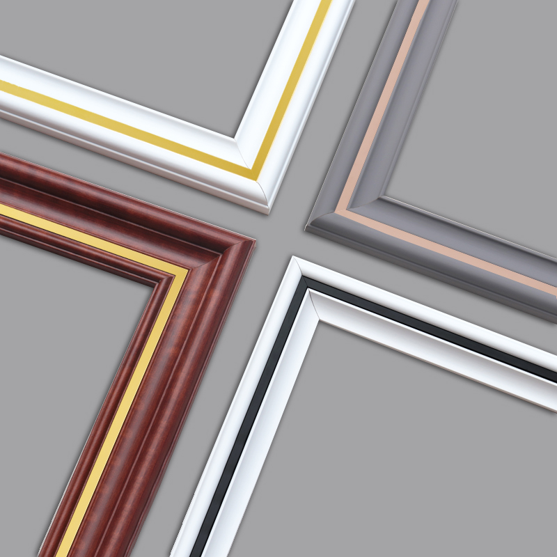 TV background wall rims Decorative Strips Light Lavish Ash Inlaid Metal Strips Solid Wood Lines New Chinese Decorative Wood Lines