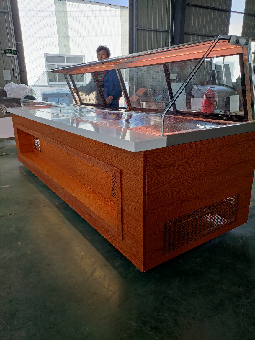 Marble wood grain cooked cabbage cookCook cabbage halogen halogen duck neck preservation freezing push and pull display cabinet