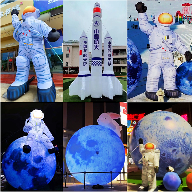 Inflatable Space Popularity Mo Cartoon Lunar Astronaut Moon Moon Astronaut Moon Lighting Midautumn Mall Beauty Chen Decoration Hanging Planet