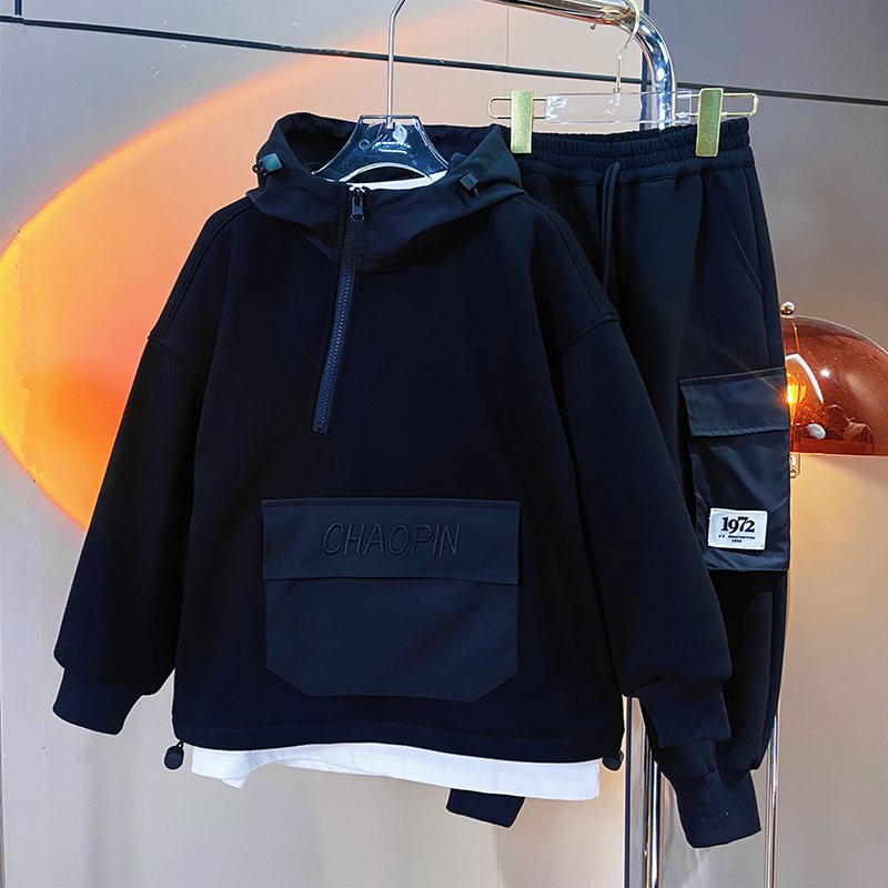 Children's clothing Boy plus suede suit Winter 2023 new children New Chinese New Year Lianhood Chaodeo Children's boy autumn Winter-Taobao