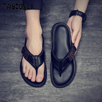 Herringbone Drag Men Summer 2021 New Soft Bottom Pure Color Beach Slippers Outdoor Black Outside Wearing Non-slip Sandals Outdoor