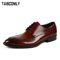 TAISCONILY Pointy Leather Shoes Men Business Leather Shoes Men Shoes Genuine Leather Positive Clothing Low Bunch Shoes Lacing Single Shoe Tide
