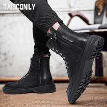 Martin boots Mens winter new mens shoes Bull Leather genuine leather Inron casual High Help boots Boots With Suede Leather Boots