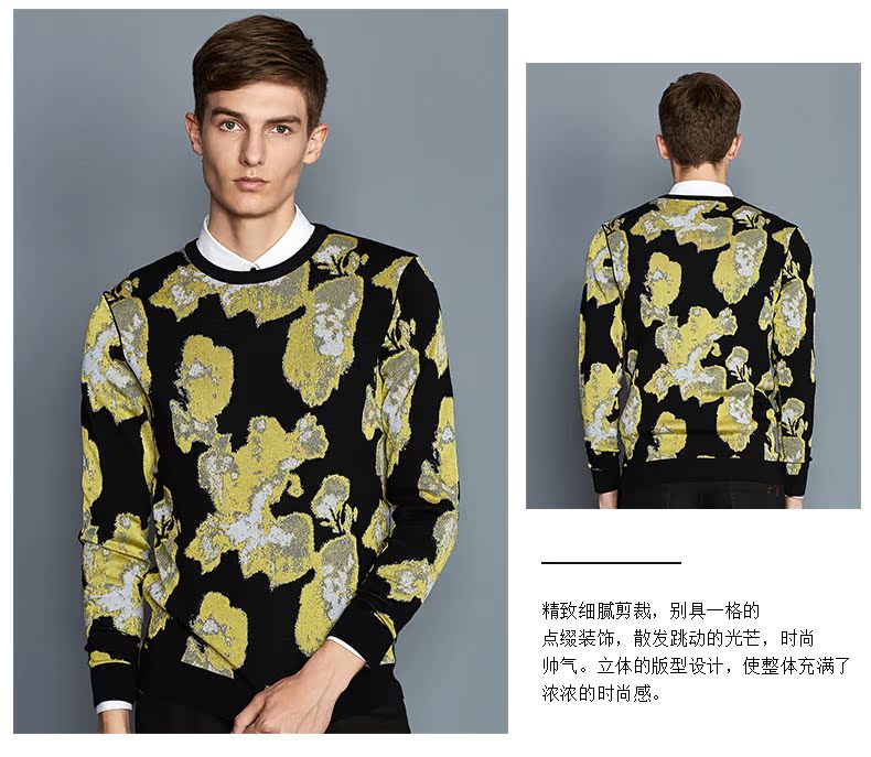 LOYOU áo len nam mùa thu và cổ tròn Áo len giản dị Hàn Quốc áo len mỏng tay áo len - Kéo qua shop quần áo nam