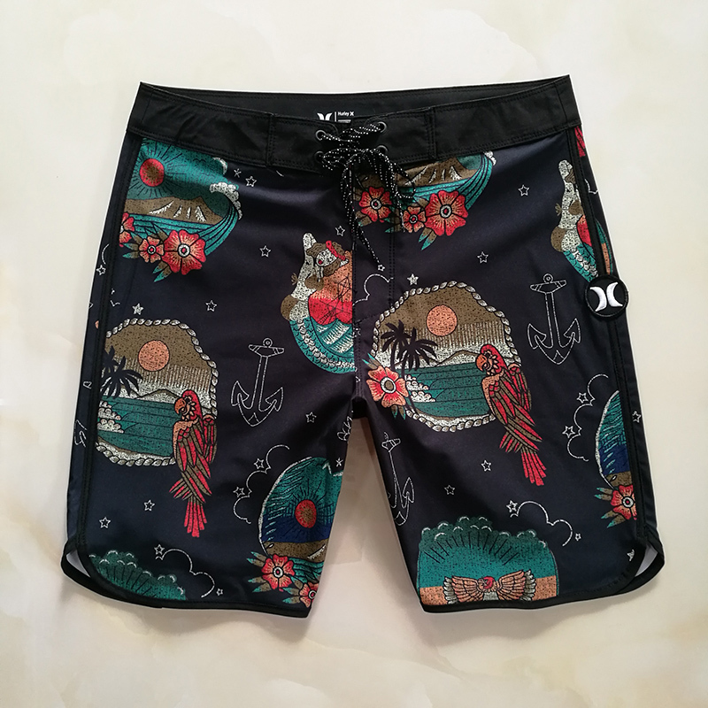 New Trendy Brand Printed Swimming Beach Shorts for Men, Quick-Drying Shorts for Surfing, Hot Springs, and Seaside Vacations
