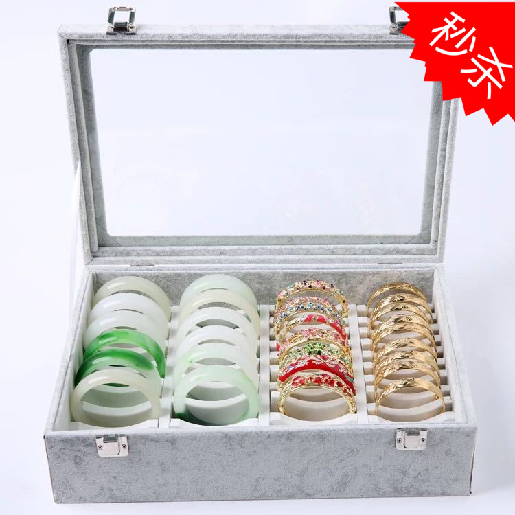 Upgraded thickened 40-digit bracelet box Jewelry box Bracelet storage display gold, silver and jade jewelry box