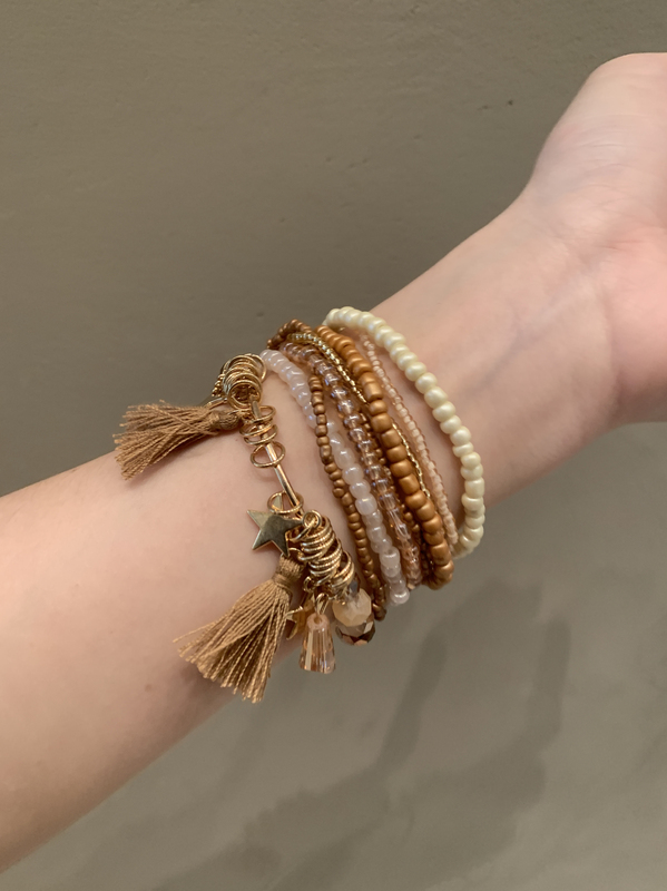 Bohemian Style Multi-Layered Millet Bead Stacked Bracelets for Women, Exotic Ethnic Style Niche Retro Bracelets, Couple's Jewelry