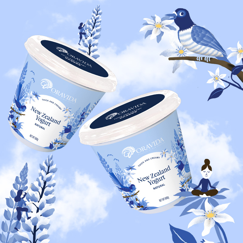 oravida Lanvile New Zealand imported low temperature plain yogurt 800g*2 boxes