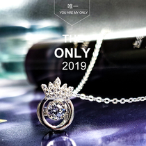  925 Sterling silver Plated 18K platinum Shining Smart Necklace Beating Heart Clavicle Chain Diamond Necklace Female jewelry Chain