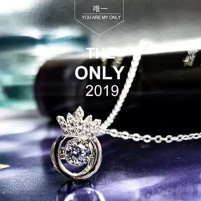 925 sterling silver plated 18k platinum shining smart necklace beating heart choker diamond neck chain