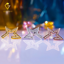 Earrings New Tide advanced temperament Net red light luxury five-pointed star earrings 18K rose gold platinum earrings women