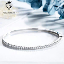 18k Platinum Mosanstone Simulation Diamond Hand Chain Full Drill Blazing Bracelet AU750 Single Row Diamond Minimalist Lavish Woman