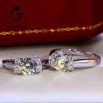  Angel kiss beautiful pt950 Platinum Moissanite simulation 1 carat diamond ring wild personality marriage proposal to send girlfriend
