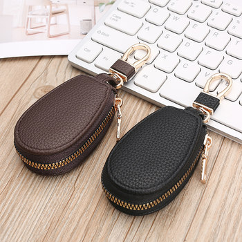 Business Mini Fashion Universal Genuine Leather Household Compact Key Bag Waist Hanging Korean Style Large Capacity Car Key Bag for Women