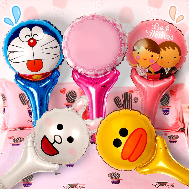 Children's birthday party dress up Birthday balloon Hand held balloon toy balloon Aluminum foil cartoon racket balloon variety
