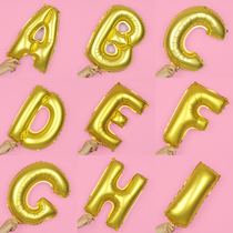 Aluminum balloon English letter Gold 26 birthday party wedding wedding wedding wedding room decoration balloon supplies