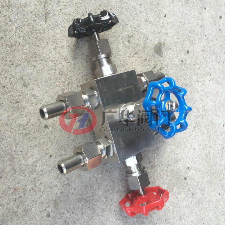 QFF 3 - 160P Three Valve Valve Closure Valve Stainless Steel Instrument Valve Group Middle Balance Valve Set Three Valve Group