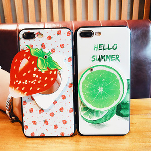 小清新水果带镜子苹果x手机壳iPhone6splus网