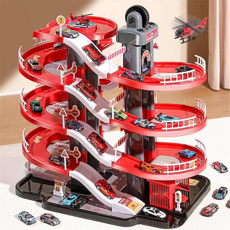 New Model Assembly Track Parking Lot, Fire Police Car Electric Lift Platform Slide, Toy Car Set in Gift Box New Model Assembly Track Parking Lot, Fire Police Car Electric Lift Platform Slide, Toy Car Set in Gift Box