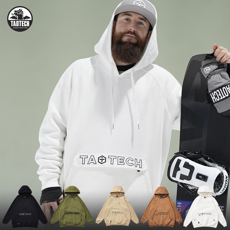 Taotech Ski Hoodie Sweatshirt Waterproof Men's and Women's Single Board Double Board Thickeneded Warm Hooded Ski Clothing Top