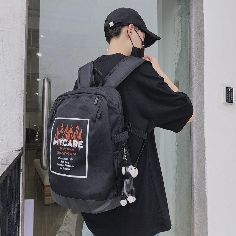New Teen School Bag Men's Fashion Ins Personality Canvas Boomer Casual Computer Bag Male Brief About Double Shoulder Bag