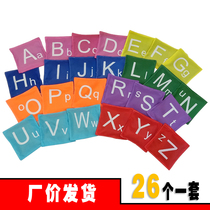 Childrens sandbag throwing game for kindergarten primary school students square throwing English letter sandbag bag game parent-child interactive throwing game