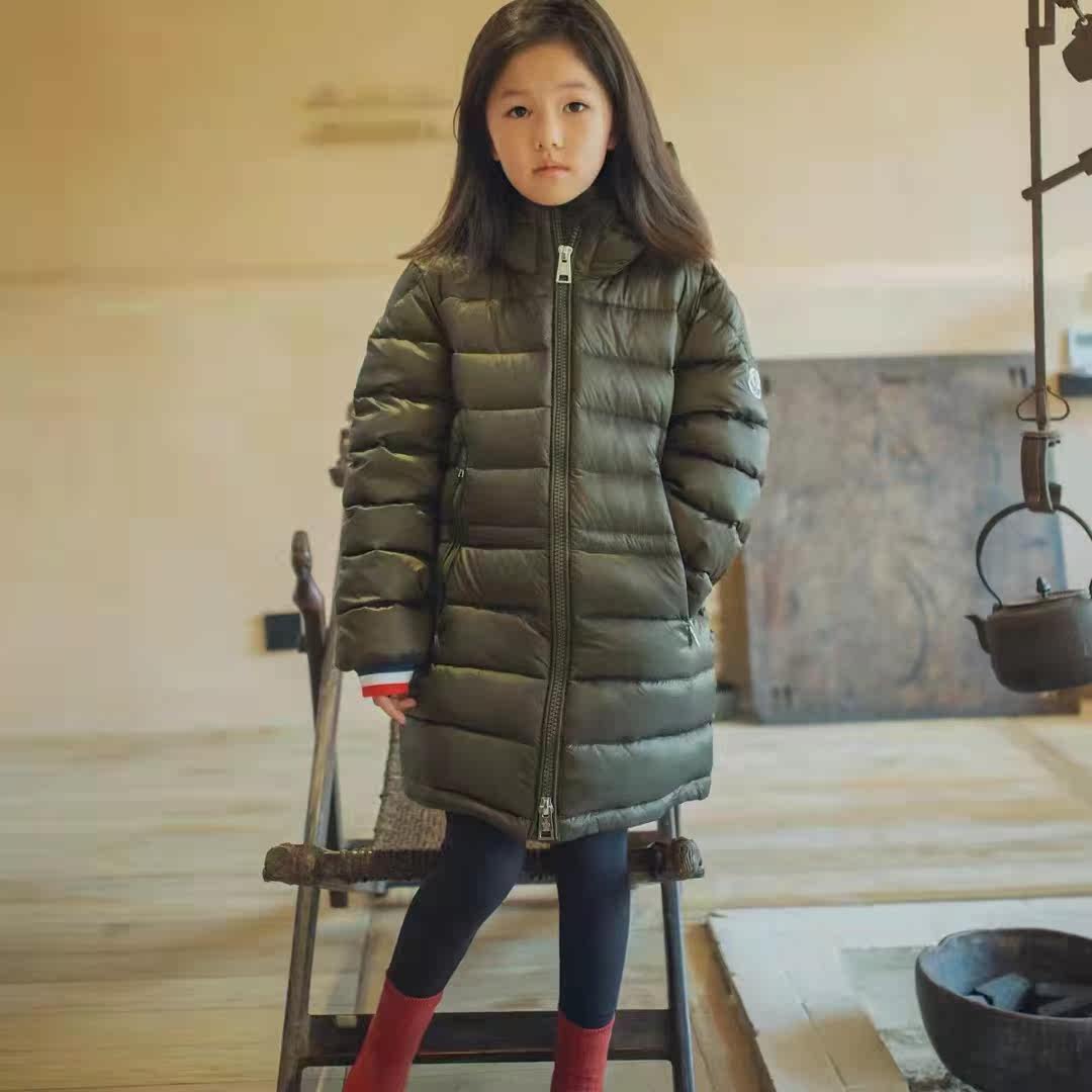 2021 winter M brand parent-child children's goose down mid-length heavy industry goose down jacket