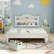 Childrens bed boy solid wood single bed youth Cartoon 1 35 meters simple modern childrens room creative childrens bed