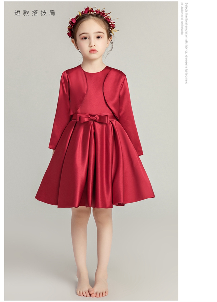Cô gái dạ hội váy công chúa trẻ em chủ nhỏ mô hình sàn catwalk piano trang phục dài tay áo cưới mùa thu set vest gile bé trai hàng cao cấp