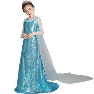 Queen style frozen elsa long tail costume