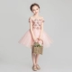 Váy dạ hội bé gái chủ nhà hoa công chúa váy cô gái mẫu catwalk piano biểu diễn trang phục phong cách phương tây mùa hè - Váy trẻ em