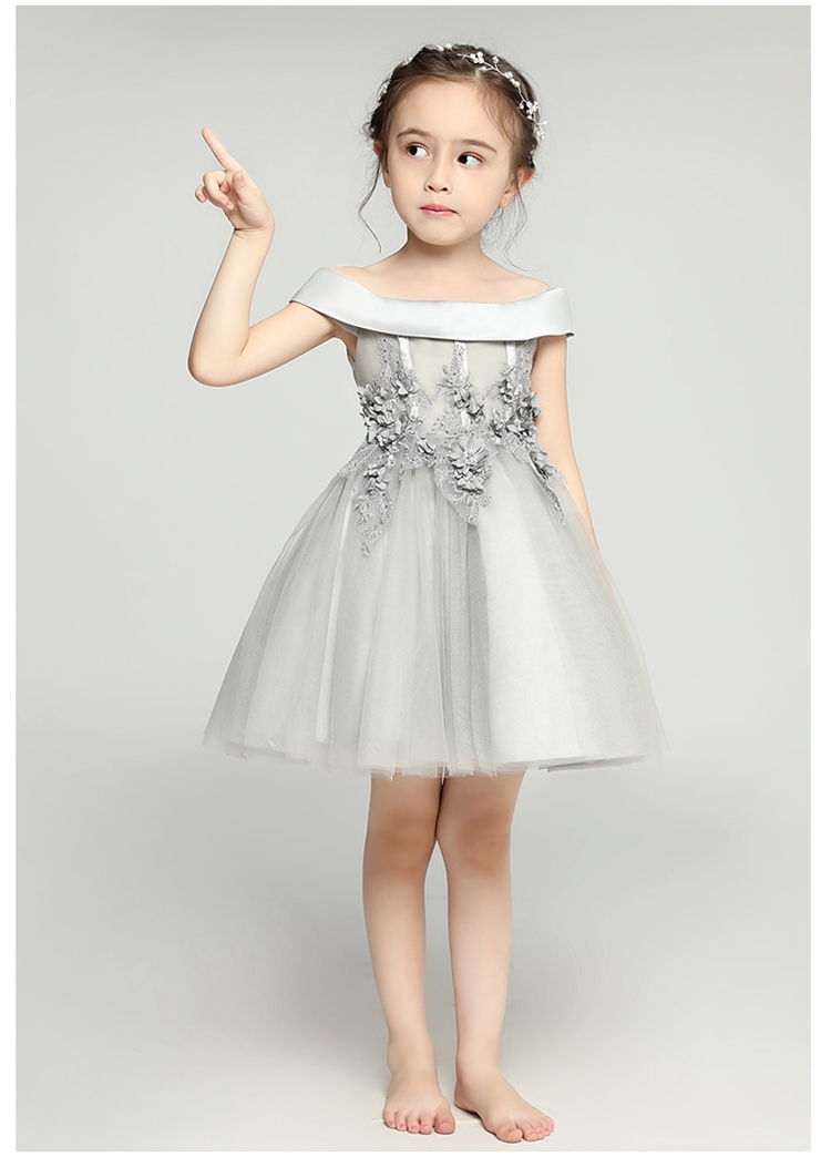 Váy hoa cho bé gái dạ hội bé gái váy công chúa từ vai fluffy váy cưới piano 2019 mới xuân - Váy trẻ em váy trẻ em đẹp