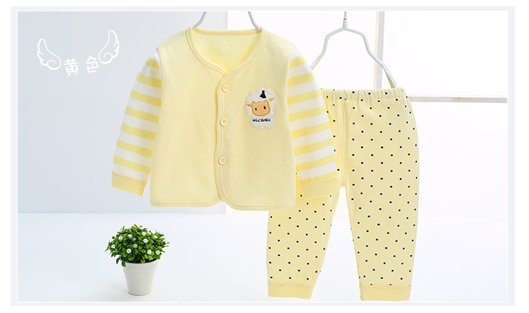 Thận Đậu Sơ Sinh Cotton Đồ Lót Đặt Trẻ Sơ Sinh Mùa Thu Quần Áo Nam Giới và Phụ Nữ Bé Mùa Thu Mùa Đông Bông Nhà Quần Áo