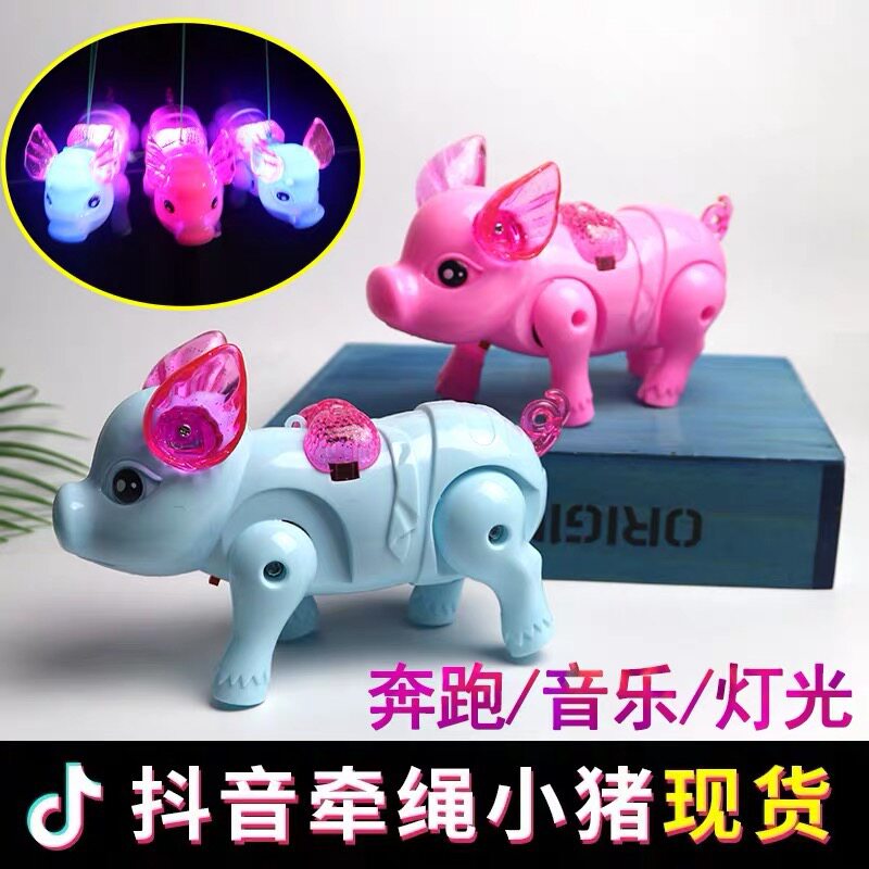 Children's Toys shake-up Pig Luminous Pork Electric Music Sparkling Pig Electric Music Sparkling Pig Eight-ring Night Market Stall