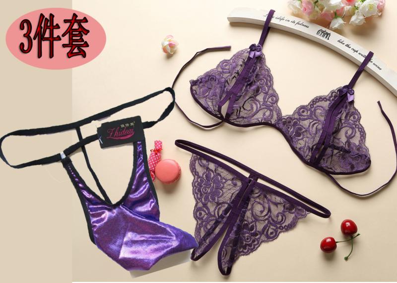 Cặp đôi gợi cảm đồ lót nam nữ áo thun quần lót quyến rũ tình yêu đường trong suốt rỗng quần T quà tặng sịp đôi dễ thương