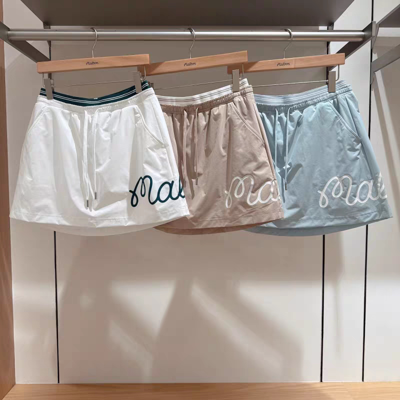 Malbon Korean Golf Clothing Women's Short Skirt Elastic Waist Lightweight Breathable with Ball Pocket Short Skirt 25 New Summer Style