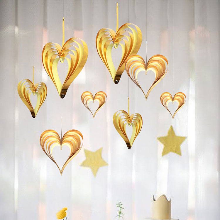 Tanabata Valentine's day heart-shaped arrangement jewelry store creative scene suspended ceiling ornaments