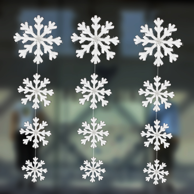 Christmas snowflake three-dimensional snowflake Christmas snowflake string snowflake stickers Christmas tree pendant Christmas decorations