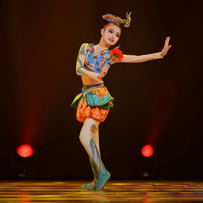 Enamel Dance Costumes for Children, Performance Costumes for Kids, Group Dance Costumes for Elementary and Middle School, Stage Art Performance Costumes, Ethnic Dance