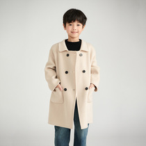Childrens Cashmere Jacket 2024 Autumn and Winter Baby Parent-Childrens 100% Wool Thick Woolen Coat for Boys and Girls